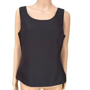 Kasper Vintage Tank 100% Silk Shell 90s y2k Cropped brown size 12